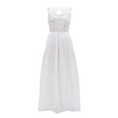 Women's Summer Dress For Wedding Guest, White Halter Short Sleeve Mini Dress Sexy Lace A-line Party Dress