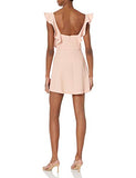 Women's Ruffle Sleeve Square Neck Woven Dress,  Dusty Pink,  10 | Original Brand