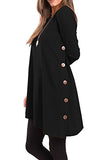 iGENJUN Women's Long Sleeve Scoop Neck Button Side Sweater Tunic Dress | Women's Casual Dresses