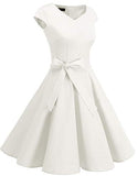 DRESSTELLS Women's Vintage Tea Dress Prom Swing Cocktail Party Dress with Cap-Sleeves