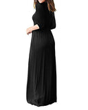 Women's 4-Mar Sleeve Loose Casual Long Maxi Dresses with Pockets