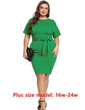 Women's Bodycon Pencil Dress Office Wear to Work Dresses with Pocket Belt | Women's Work Dresses
