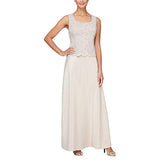 Women's Long Mock Jacket Dress With Satin Skirt-closeout | Women's Evening Gowns