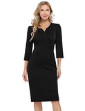 Women's Work Dress V-Neck Business Dress Slim Bodycon Pencil Dress | Women's Work Dresses