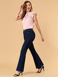 Women's Vintage Flare Jean Denim Pants High Waist Stretchy Bell Bottoms Jeans | Women's Jeans
