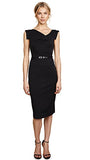 Women's Jackie O Belted Dress, Black, 18 | Women's Work Dresses