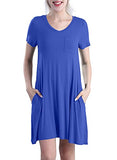 Women's Summer Casual T Shirt Dresses Short Sleeve Swing Dress Pockets | Women's Casual Dresses