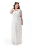 Women's Full Lace Plus Size Wedding Maxi Dress | Women's Evening Gowns