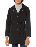 LONDON FOG Women's Single-Breasted Double Lapel Tie Waist Rain Coat