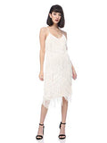 Womens Fringe Sequin Strap Backless 1920s Flapper Party Mini Dress