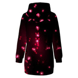 Ladies Heart Print Pullover Pocket Hooded Long Sleeve Loose Dress Bodycon Dress Office Wear for Casual Club Cocktail Evening Gowns Work UK Size 8-26 | Women's Work Dresses