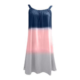 Beach Dress Women's Round Neck Cami Sleeveless Sexy Strap Sripe Print Summer Casual Midi Dress Vest Dress | Women's Work Dresses