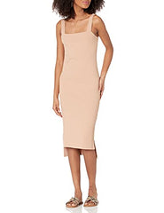 The Drop Women's Amelia Square Neck Strappy Bodycon Midi Tank Dress | Women's Casual Dresses