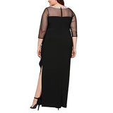 Women's Plus Size Long Sleeve Neckline Dress