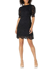 Women's Corded Lace Puff Sleeve Dress