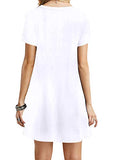 Women Short Sleeve Round Neck T-Shirt Mini Dress Casual Tunic Tops Loose Fit Dress