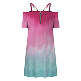 Ladies Casual Loose Printed V-Neck Short Sleeve Hollow Out Sexy Dress Bodycon Dress Office Wear for Casual Club Cocktail Evening Gowns Work UK Size 8-26 | Women's Work Dresses