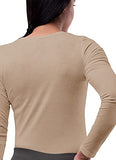 Khaki Scrubs for Ladies - Long Sleeve Comfort Underscrub Tee - SIVVAN Womens Fall Fashion | Women's Tops and Blouses