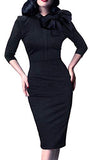 Women's Vintage Bowknot 4-Mar Sleeve Party Dress B244 | Women's Work Dresses