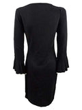 Calvin Klein Women's Cascading Bell Sleeve Sweater Dress with Contrast Piping