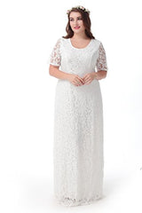 Women's Full Lace Plus Size Wedding Maxi Dress