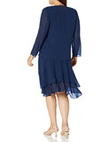 Women's Plus Size Embellished Tiered Jacket Dress Special Occasion