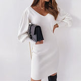 Women's Sexy Backless Mini Dress Lace Patchwork Long Sleeve Solid Skirts Ladies Fall And Winter Outdoor Dresses | Women's Lace Dresses