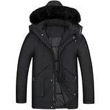 WEEN CHARM Men's Warm Parka Jacket Anorak Jacket Winter Coat with Detachable Hood Faux-Fur Trim