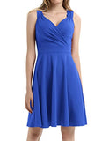 Blue Women's Sleeveless Wrap V-Neck A-line Bridesmaid Cocktail Party Dress - GRACE KARIN | Women's Cocktail Dresses