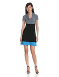 Women's Short Sleeve Cowl Colorblock Dress | Women's Work Dresses
