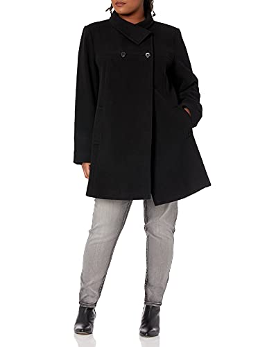 Larry Levine Women's Plus-Size Double-Breasted Wool-Blend Coat