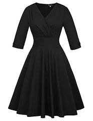 Hanna Nikole Women's Plus Size Vintage 1950s Cocktail Wedding Party Swing Flowy Dress