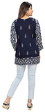 Women Printed Faux Crepe Ladies Short Kurti Tunic Top 3/4 Sleeves Shirt Dress MI518