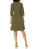 Women's Button Front Pleated Shirt Dress