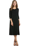 Women's 4-Mar Sleeve A-line and Flare Midi Long Dress