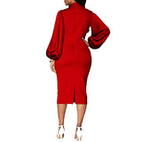 Women's Bodycon Pencil Dress Business Long Sleeve Elegant Bow Knot Work Office Cocktail Party Sheath Dresses | Women's Work Dresses