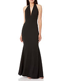 Women's Camden Sleeveless Halter Plunging Long Stretch Gown | Women's Evening Gowns