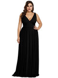 Alisapan Womens V-Neck Chiffon Bridesmaid Dress Plus Size Long Evening Party Dresses 90161