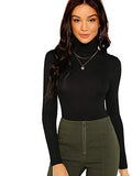 Women's Long Sleeve Slim Fit Turtleneck Basic T-Shirts | Women's Tops and Blouses