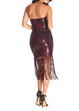 Women's Jeanette-Strapless Bustier Fringe Skirt Dress