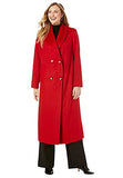 Jessica London Women's Plus Size Long Shawl Collar Coat Wool Winter Double Breasted Coat