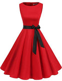 Gardenwed Women's Audrey Hepburn Vintage Cocktail Dress 1950s Retro Cocktail Swing Party Dress