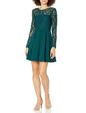 Speechless Women's Long Sleeve Lace Fit and Flare Dress