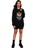 Hoodies for Women Jumper Dress Oversized Sweatshirt Butterfly Printed Long Sleeve Tops Tunic Shirts Outwear | Original Brand