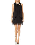 S.L. Fashions Women's Sleeveless Cutout Pearl Neck Dress