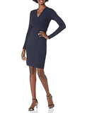 Women's Long Sleeve Faux Wrap Sheath Dress | Women's Work Dresses