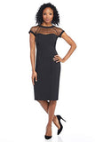 Women's Illusion Cap-Sleeve Crepe Dress | Women's Work Dresses