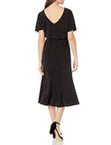 Women's Stretch Metallic Knit Dolman Sleeve Midi Dress Cocktail, Silver, 12 | Original Brand | Women's Cocktail Dresses
