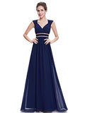 Ever-Pretty Women's Elegant V-Neck Floor Length A Line Empire Waist Chiffon Long Bridesmaid Evening Dress 08697