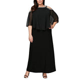 Plus Size Women's Cold Shoulder Popover Dress | Women's Formal Dresses